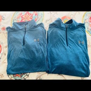 Set of 2: Under Armour Mens Zip Long Sleeve Golf Shirts XL